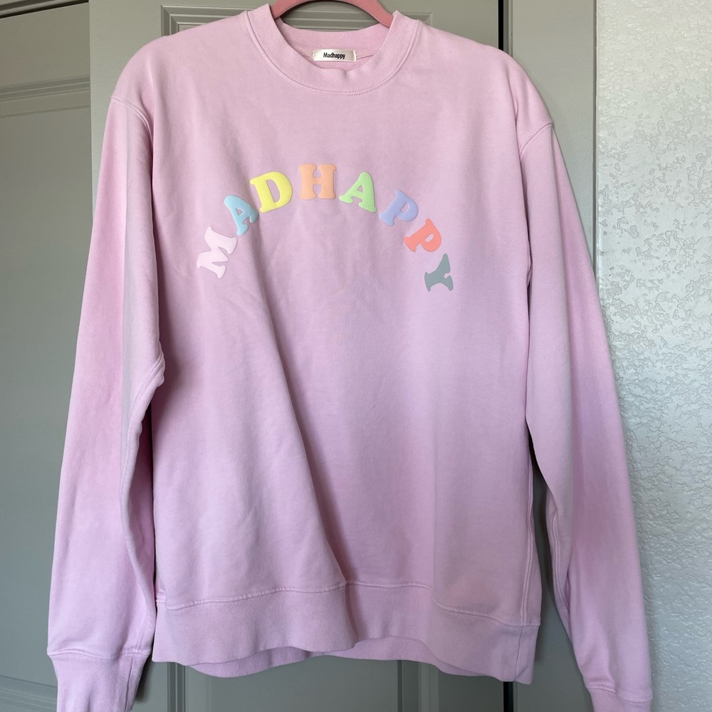 Pink madhappy crew neck sweatshirt